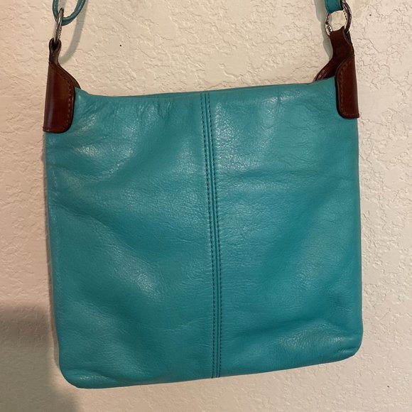 Brighton Shiloh leather cross body bag in jade - Picture 4 of 14